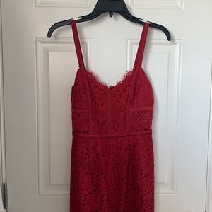 Express Red Lace Dress Size 2